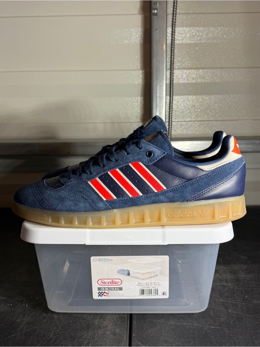 Size 12 - adidas Handball Top RM Night Indigo Solar Red